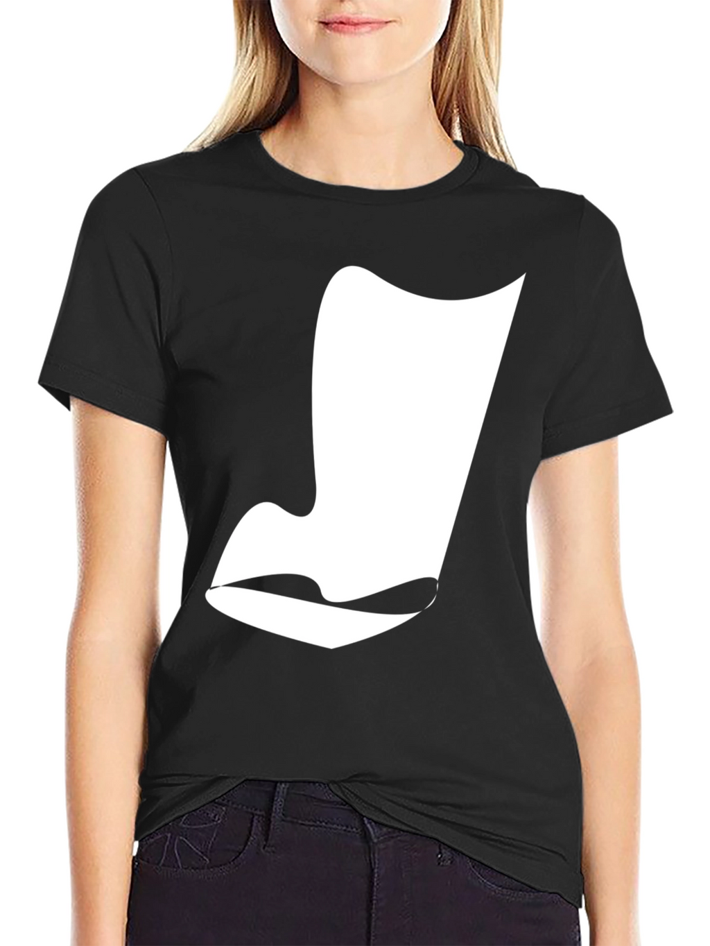 Abstract Face Graphic Tee - Modern Black T-Shirt