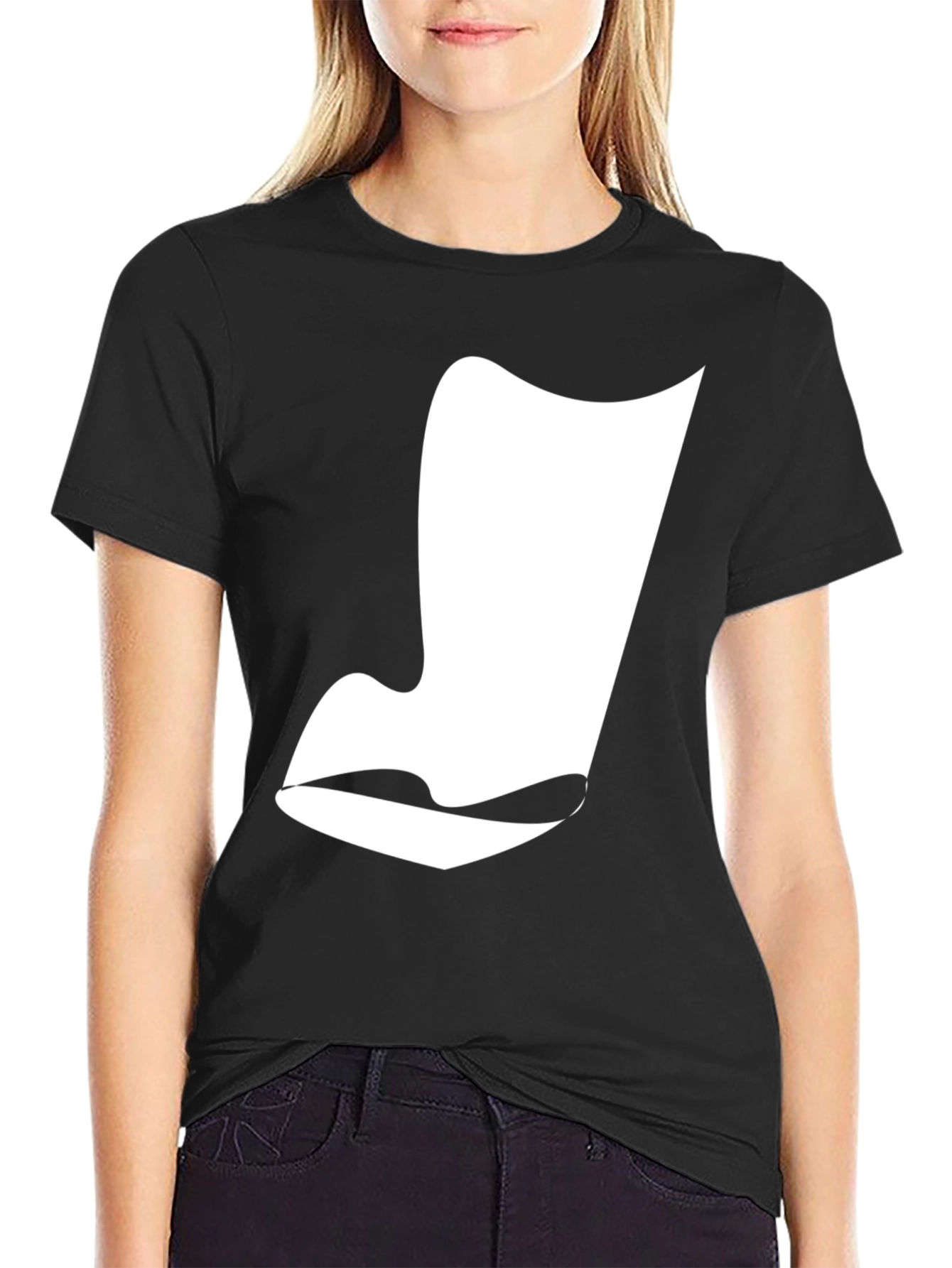 Abstract Face Graphic Tee - Modern Black T-Shirt