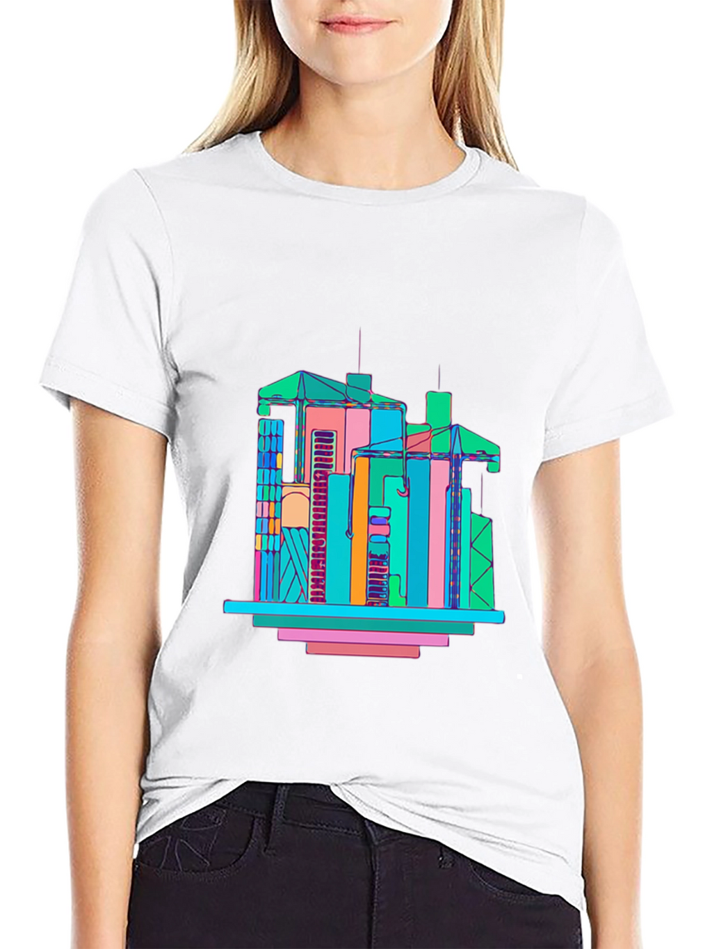Abstract Building Graphic T-Shirt - Mens Black Tee