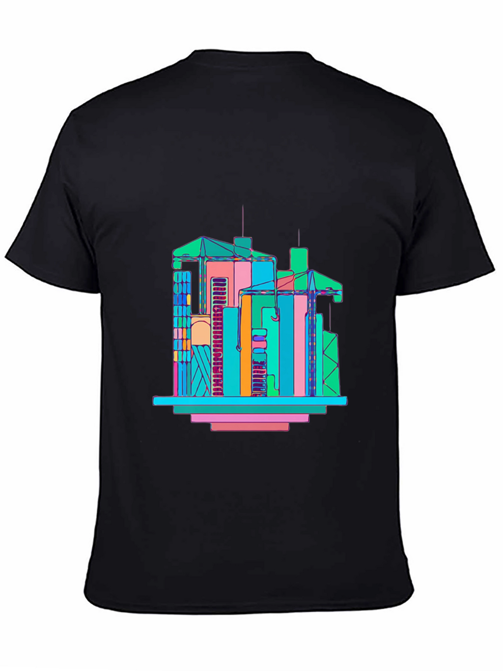 Abstract Building Graphic T-Shirt - Mens Black Tee
