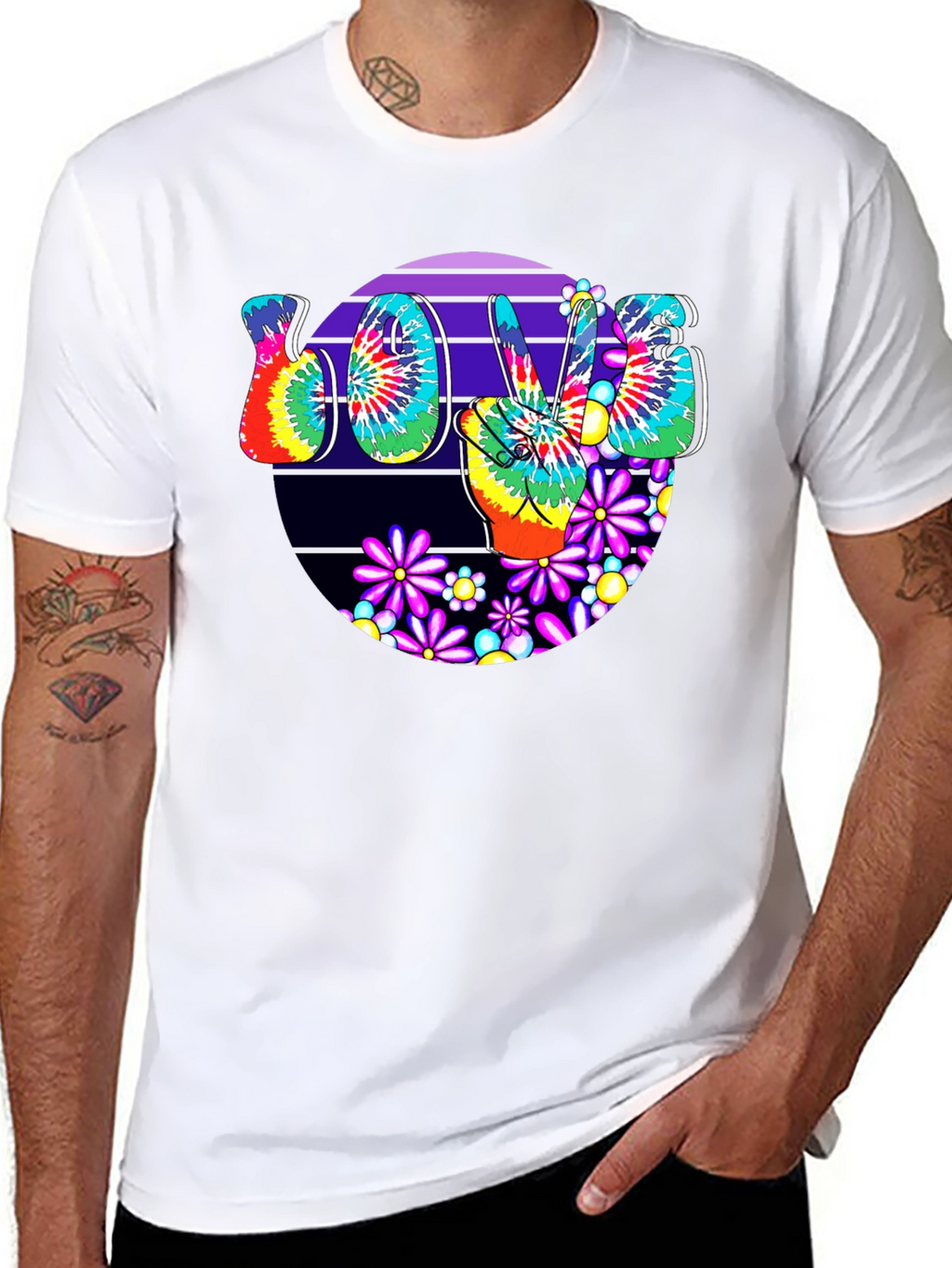 Peace Love Tie-Dye Graphic Tee