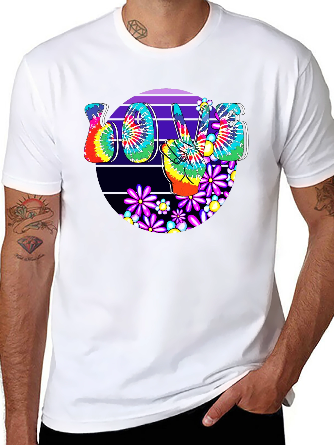 Peace Love Tie-Dye Graphic Tee