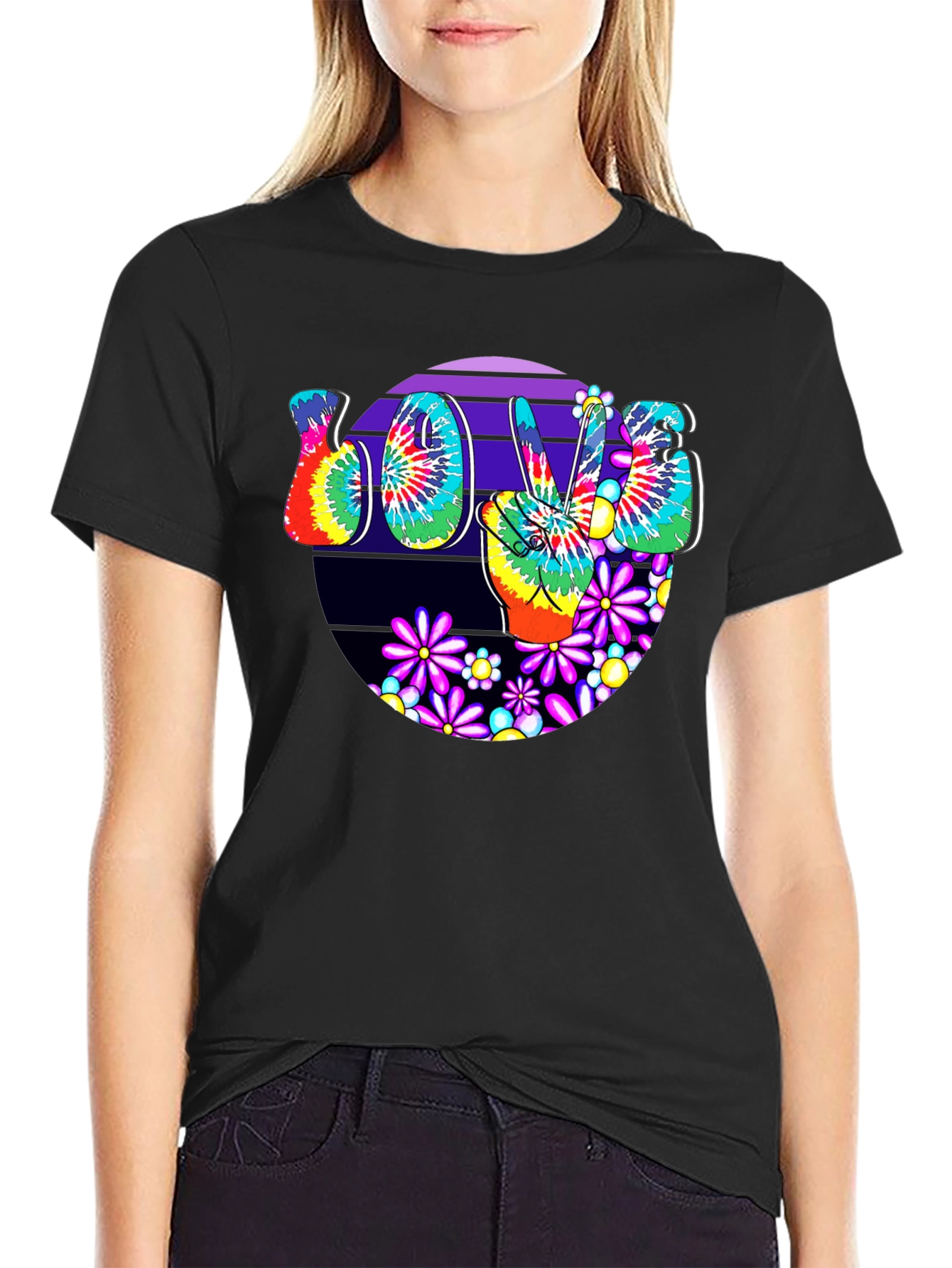 Peace Love Tie-Dye Graphic Tee