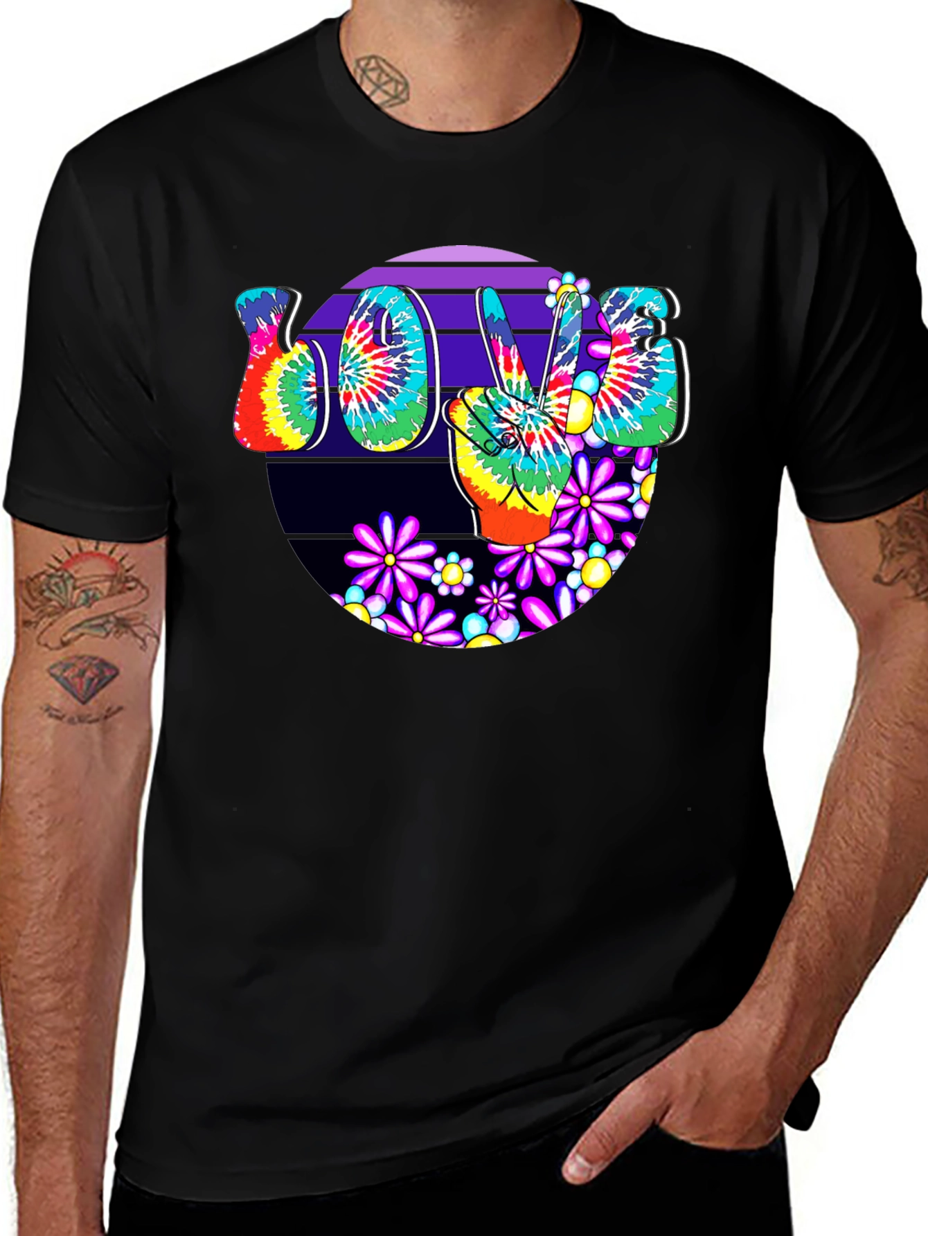 Peace Love Tie-Dye Graphic Tee