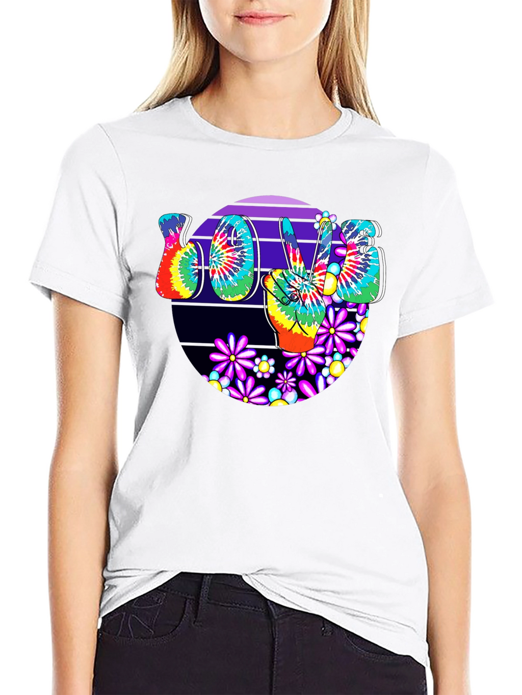 Peace Love Tie-Dye Graphic Tee