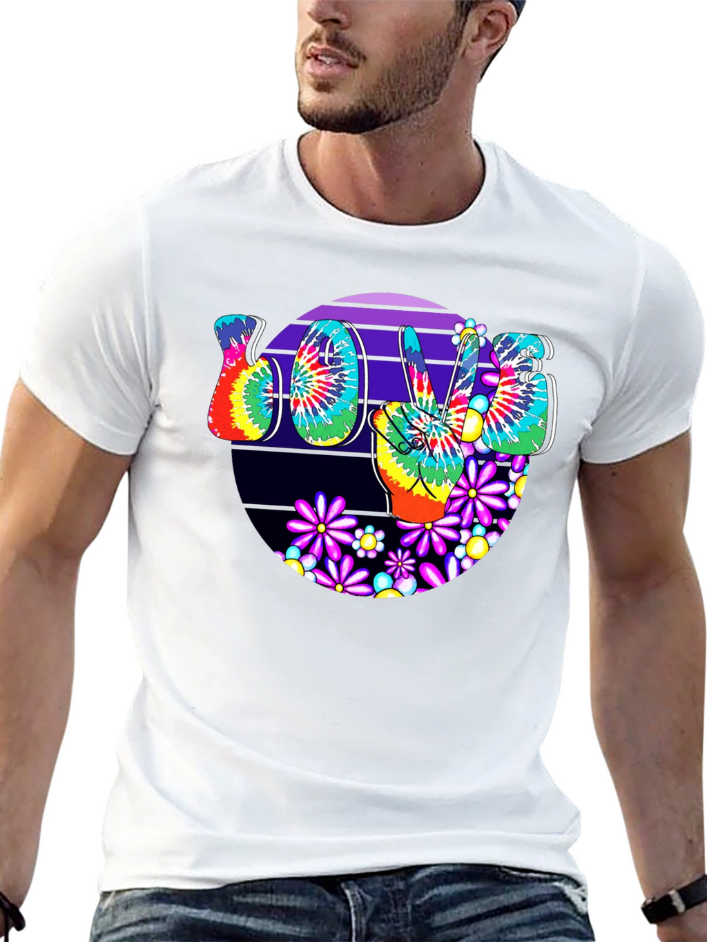 Peace Love Tie-Dye Graphic Tee