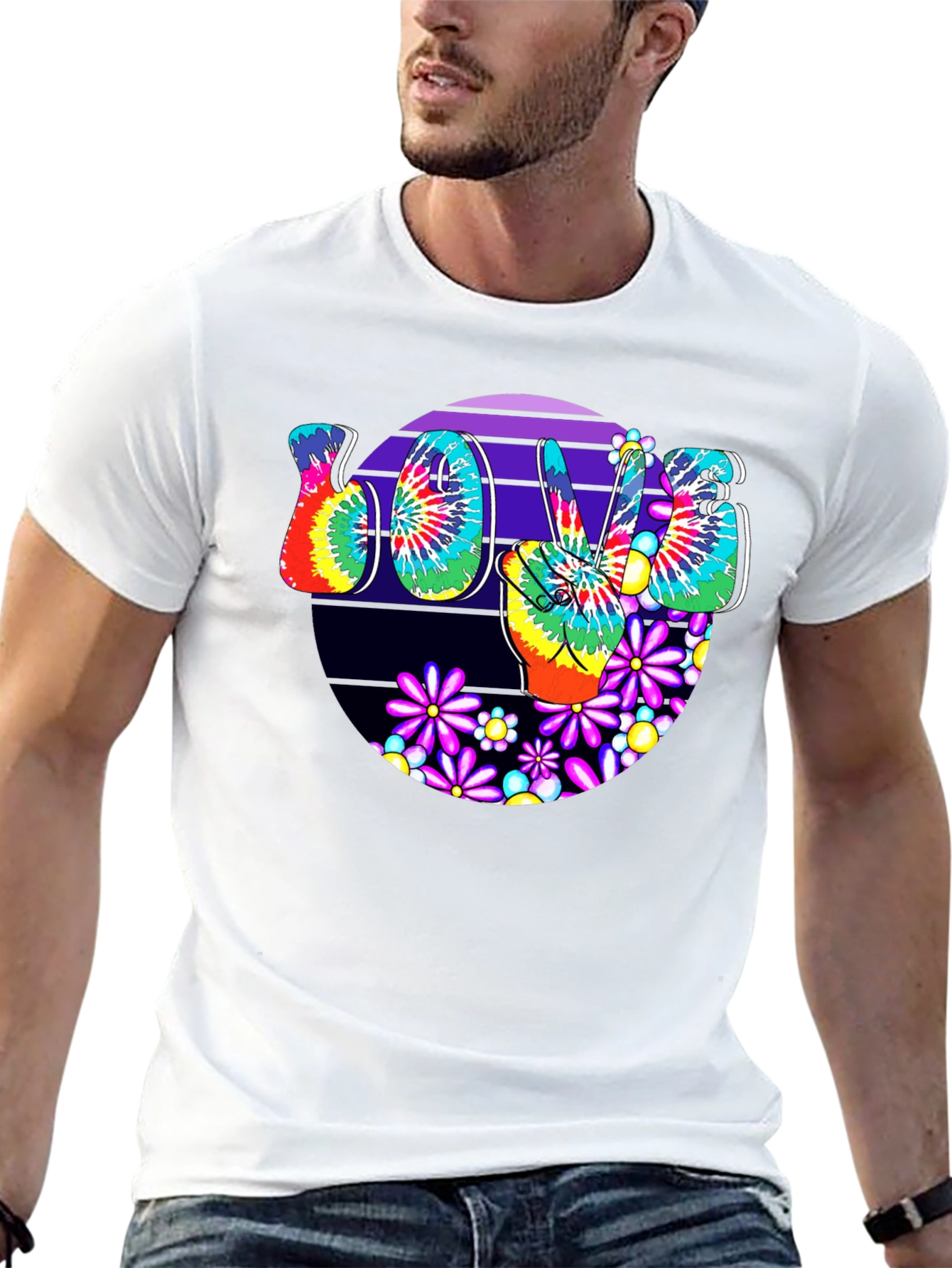Peace Love Tie-Dye Graphic Tee