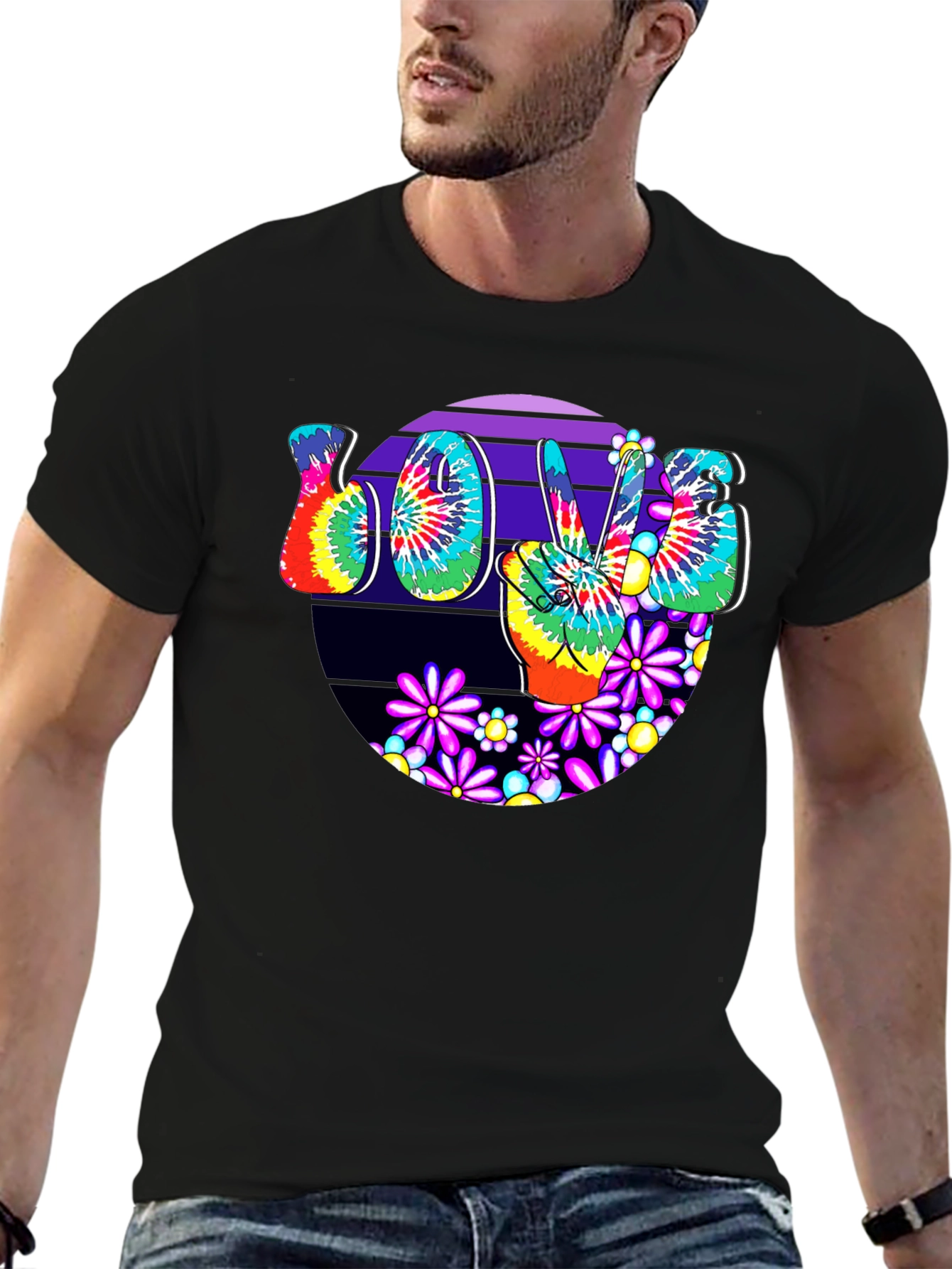Peace Love Tie-Dye Graphic Tee