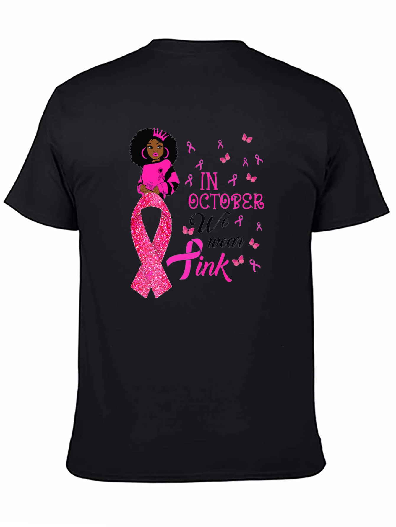 In October We Wear Pink Breast Cancer Awareness T-Shirt