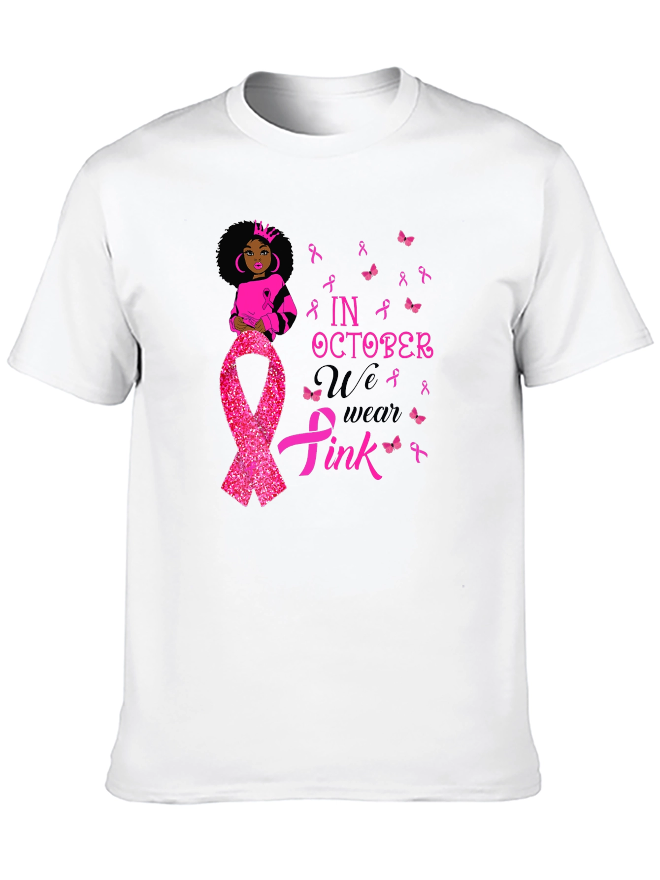 In October We Wear Pink Breast Cancer Awareness T-Shirt