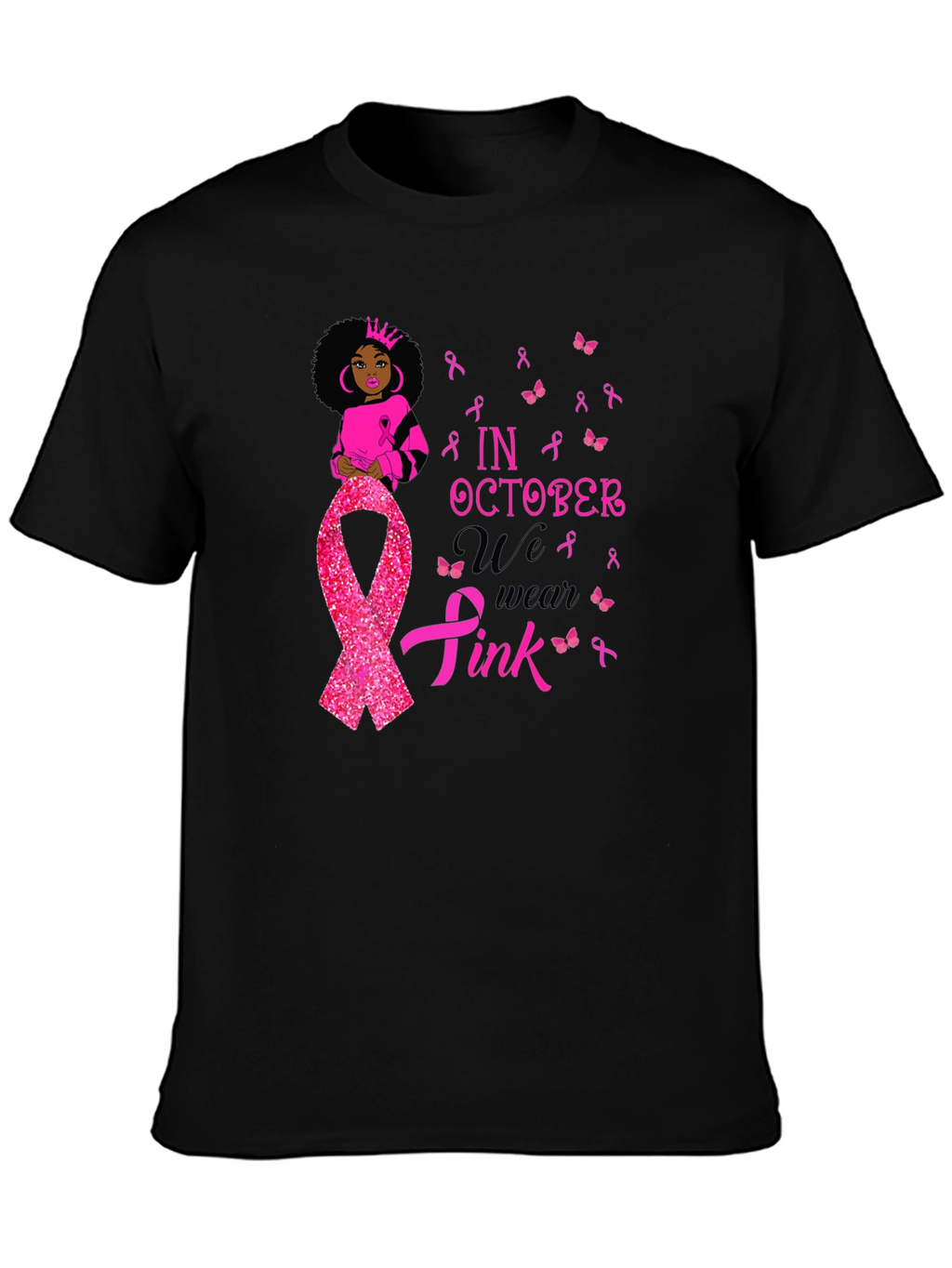 In October We Wear Pink Breast Cancer Awareness T-Shirt