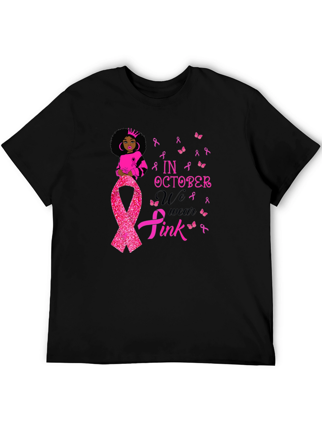 In October We Wear Pink Breast Cancer Awareness T-Shirt
