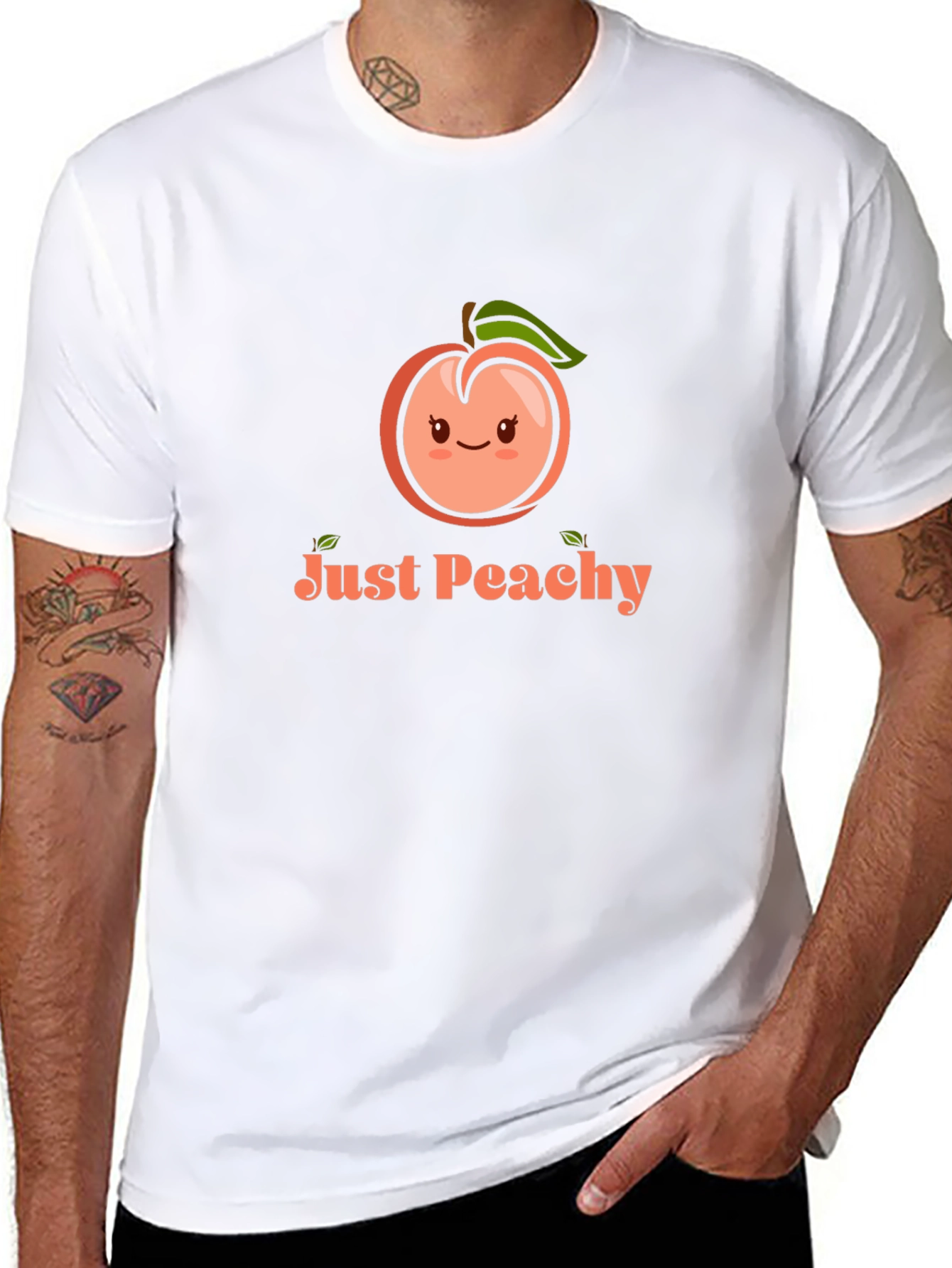 Just Peachy Graphic Tee - Black Cotton T-Shirt