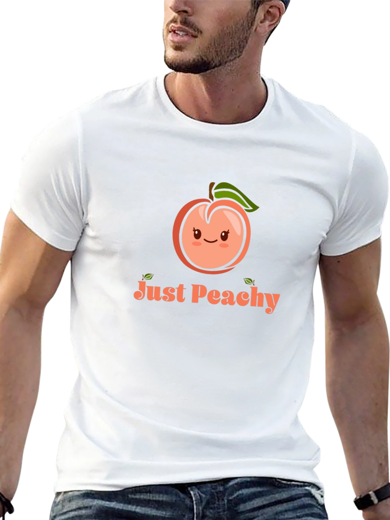 Just Peachy Graphic Tee - Black Cotton T-Shirt