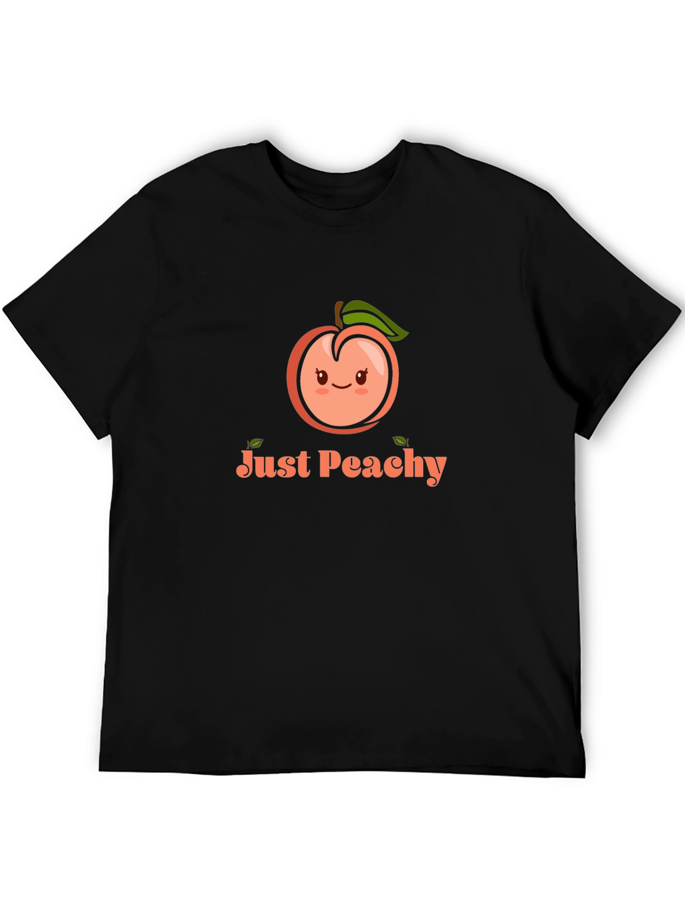Just Peachy Graphic Tee - Black Cotton T-Shirt