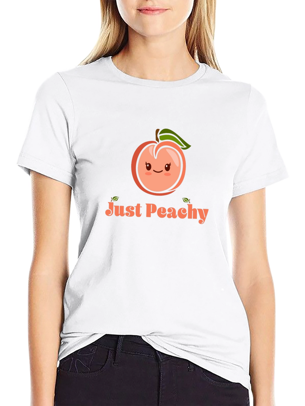 Just Peachy Graphic Tee - Black Cotton T-Shirt