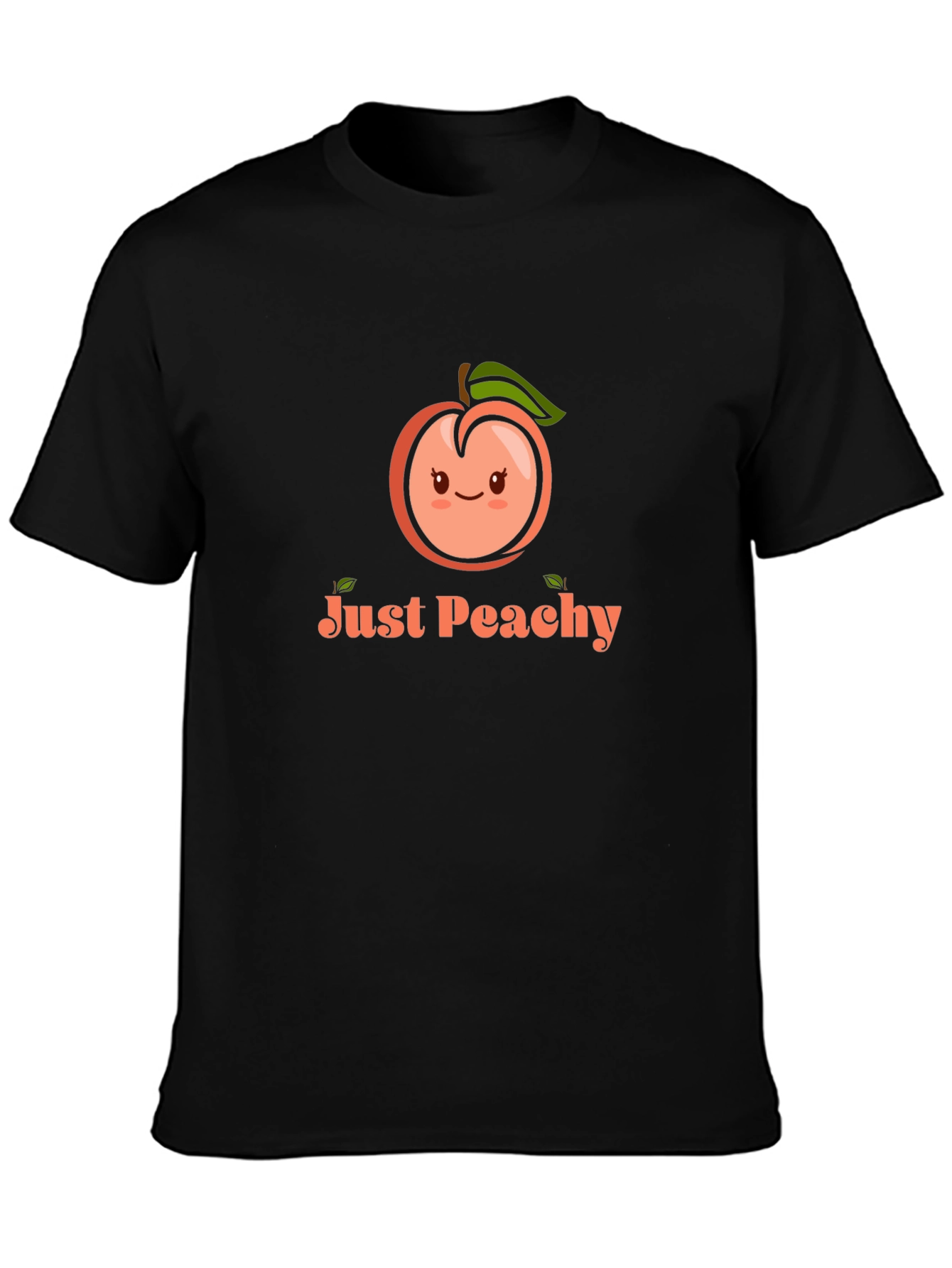 Just Peachy Graphic Tee - Black Cotton T-Shirt