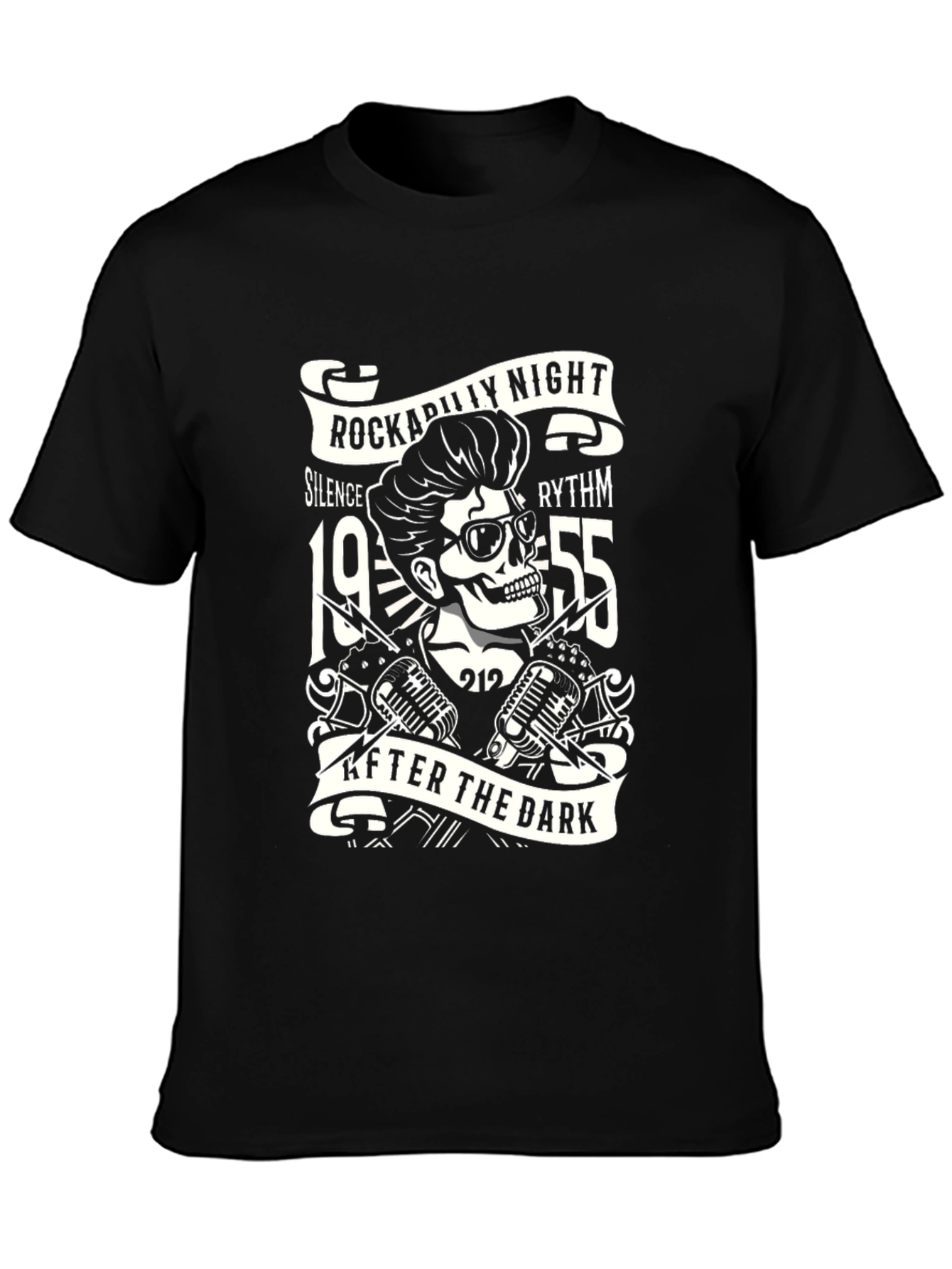 Rockabilly Night Black Graphic Tee
