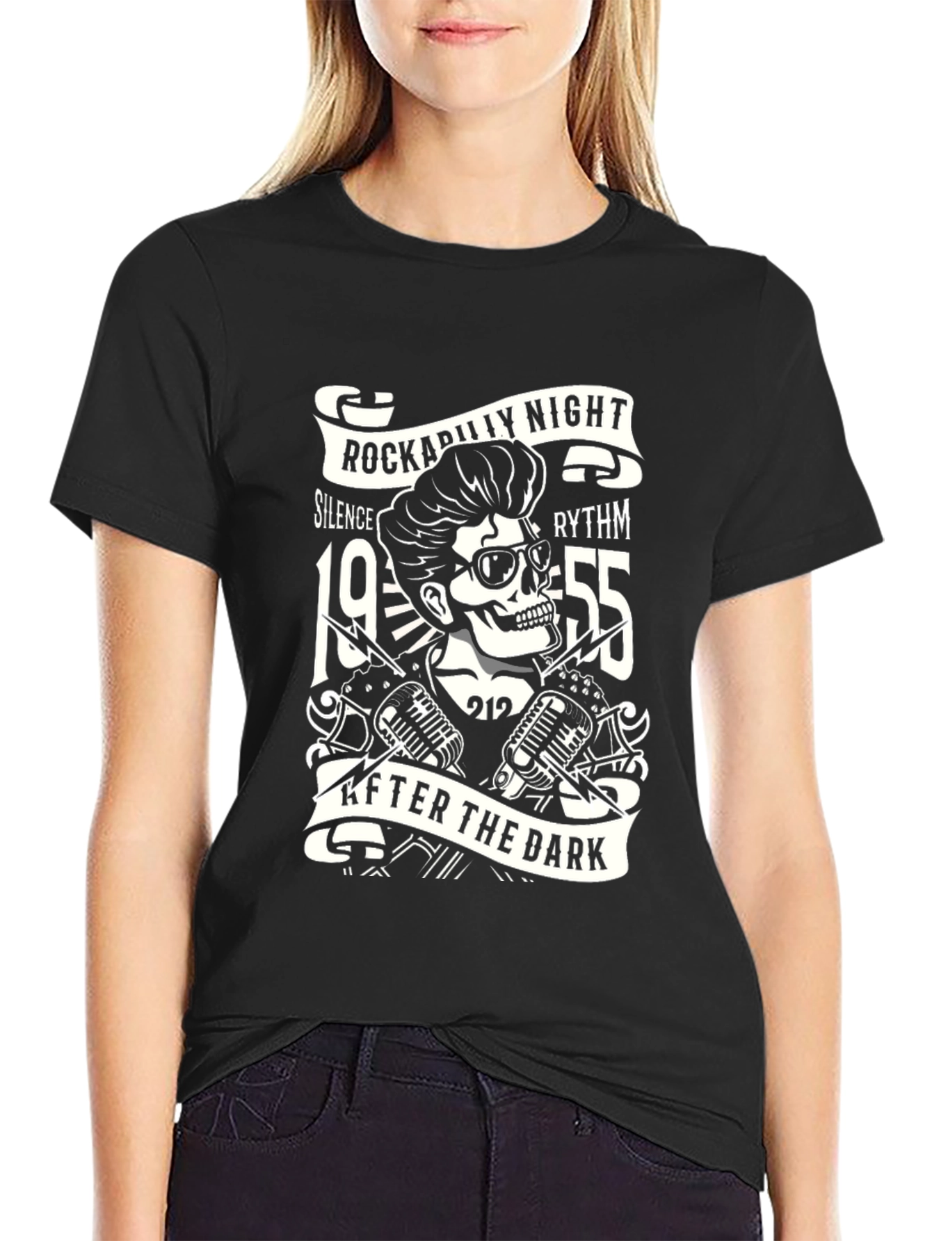 Rockabilly Night Black Graphic Tee