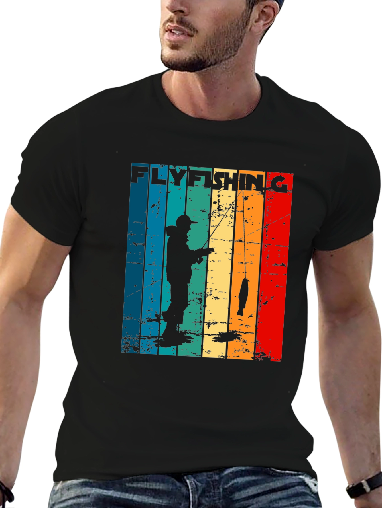 Fly Fishing Retro Graphic T-Shirt