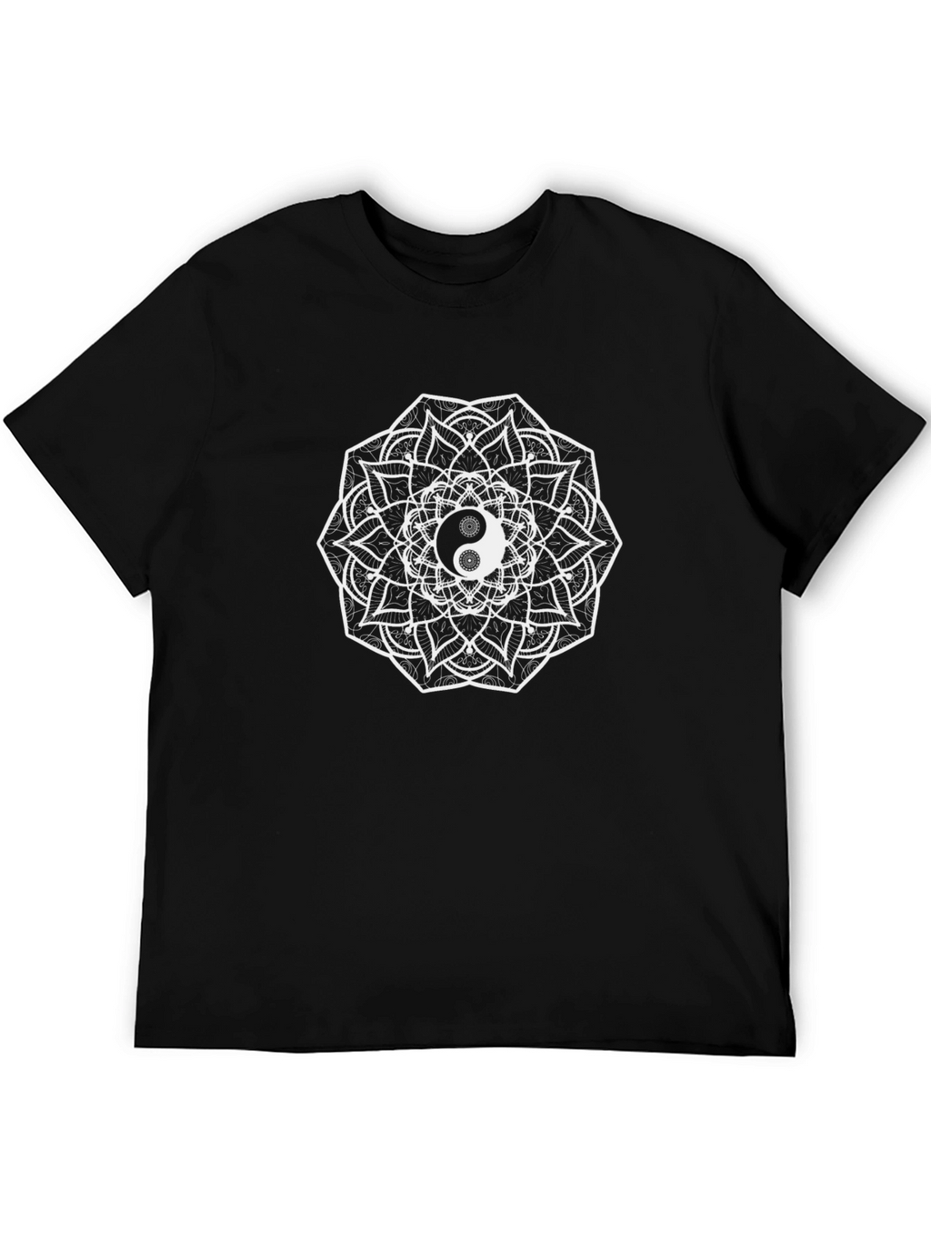 Yin Yang Mandala Graphic Tee - Unisex Black T-Shirt