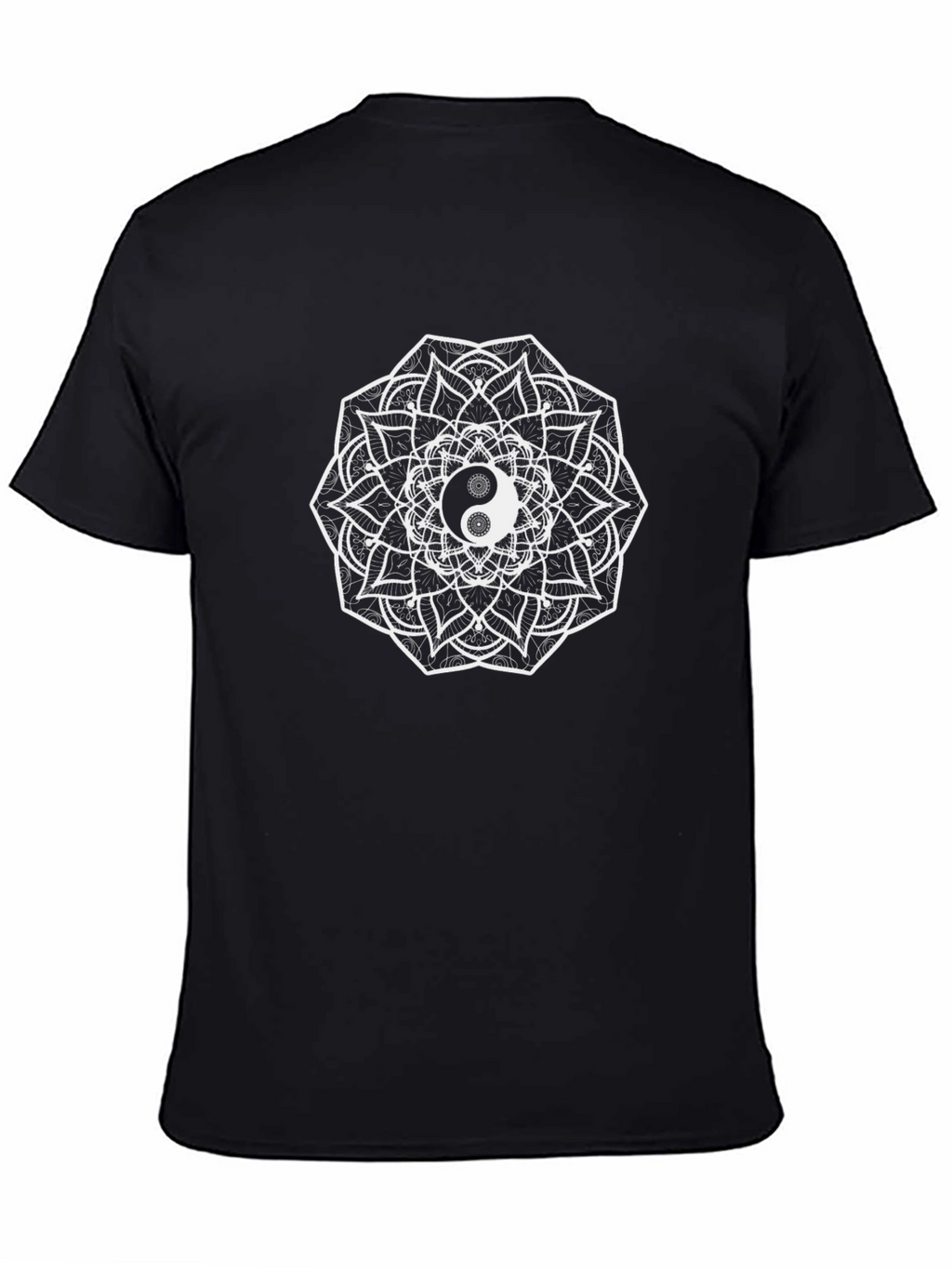 Yin Yang Mandala Graphic Tee - Unisex Black T-Shirt
