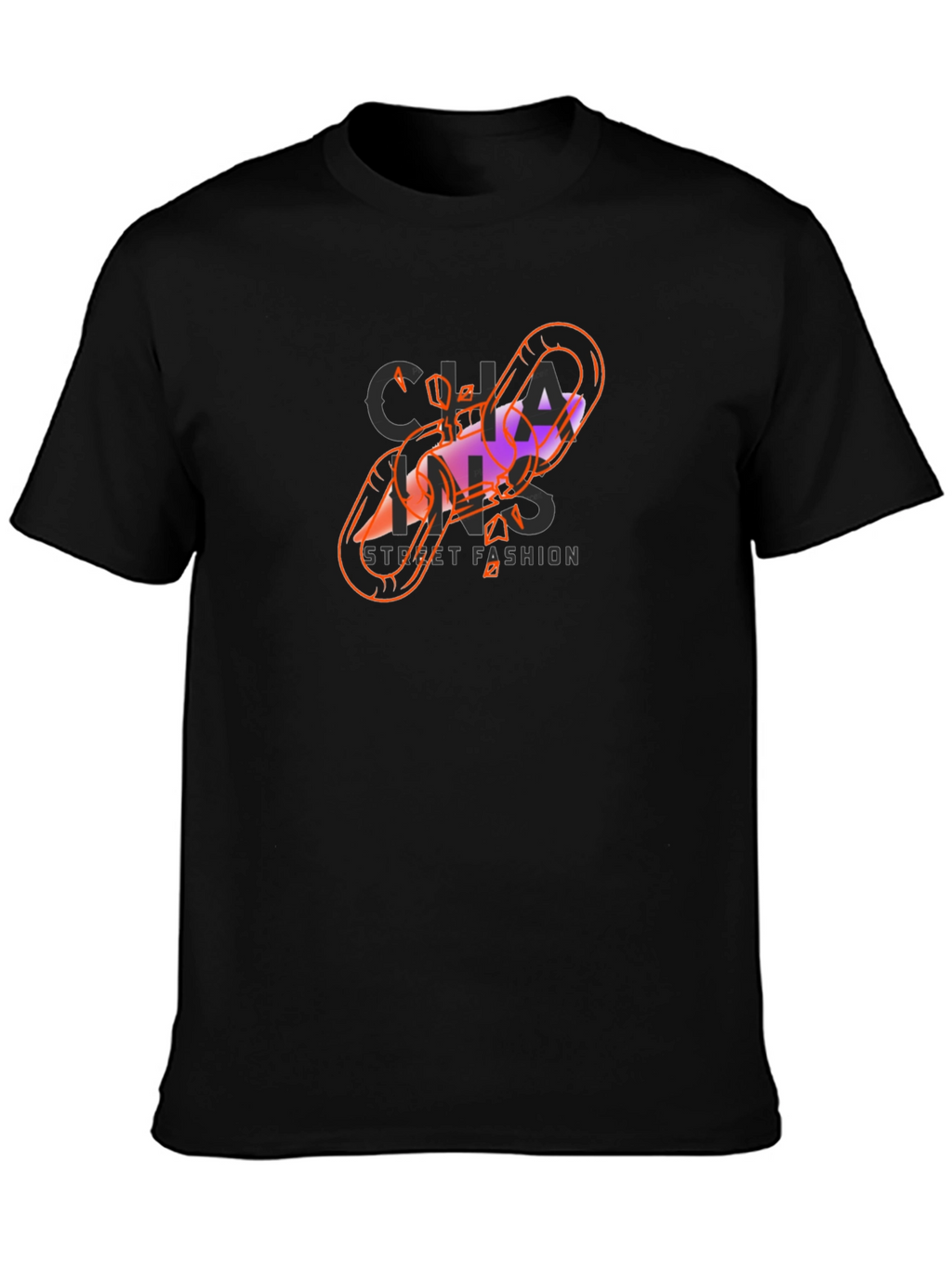Chains Street Fashion Black Graphic Tee
