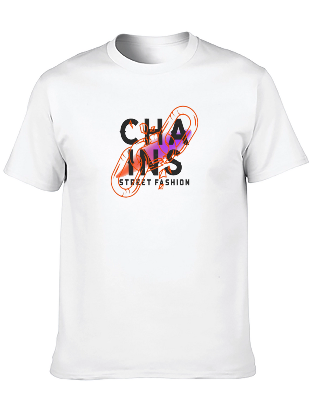 Chains Street Fashion Black Graphic Tee