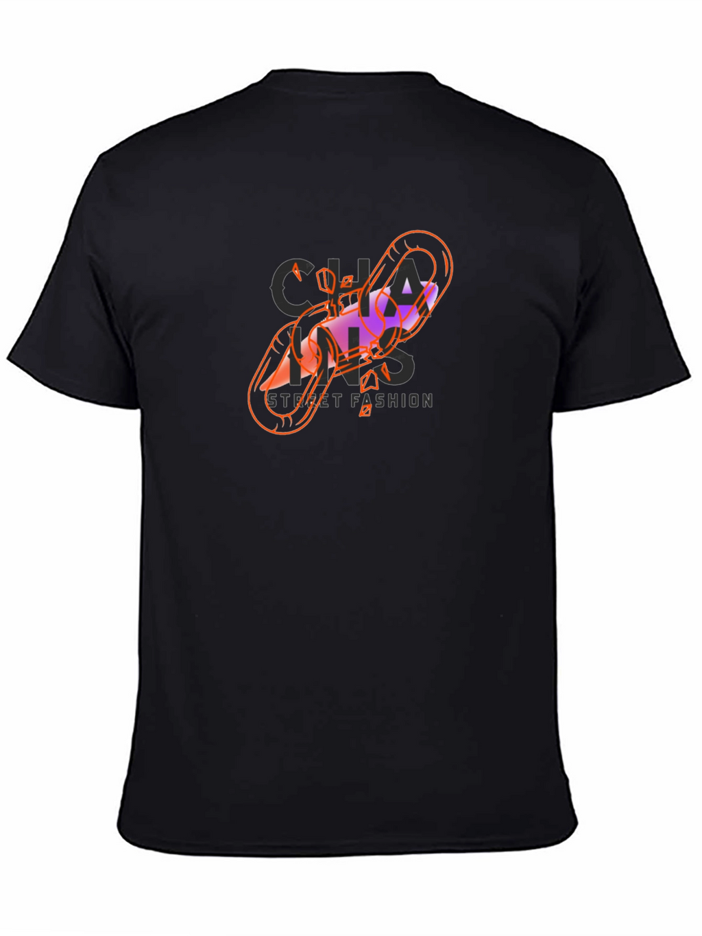 Chains Street Fashion Black Graphic Tee