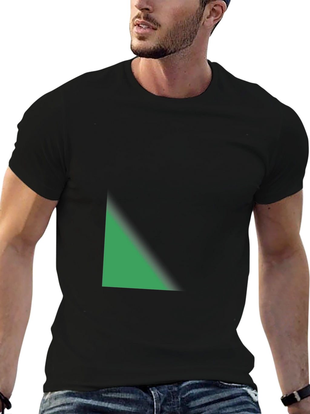 Modern Black T-Shirt with Geometric Design