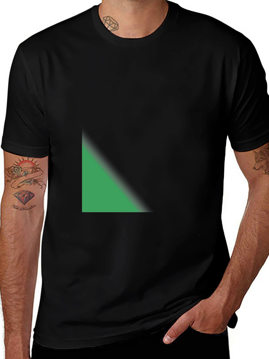 Modern Black T-Shirt with Geometric Design