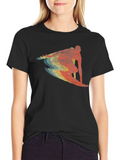 Retro Surfer Graphic T-Shirt - Black