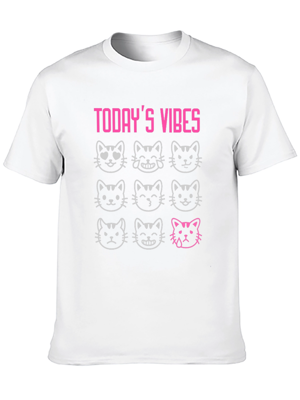 Todays Vibes Cat Emoji T-Shirt