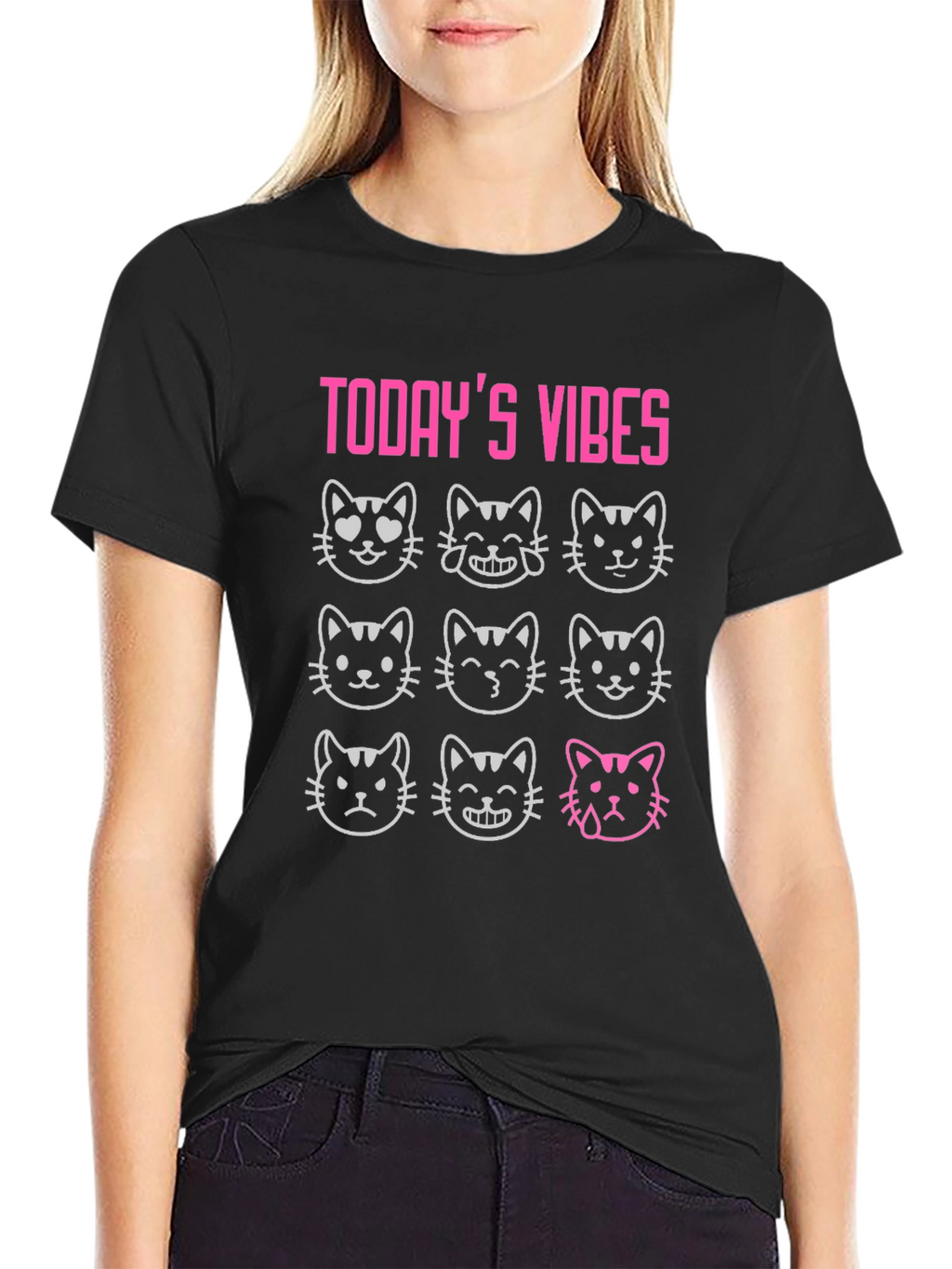 Todays Vibes Cat Emoji T-Shirt