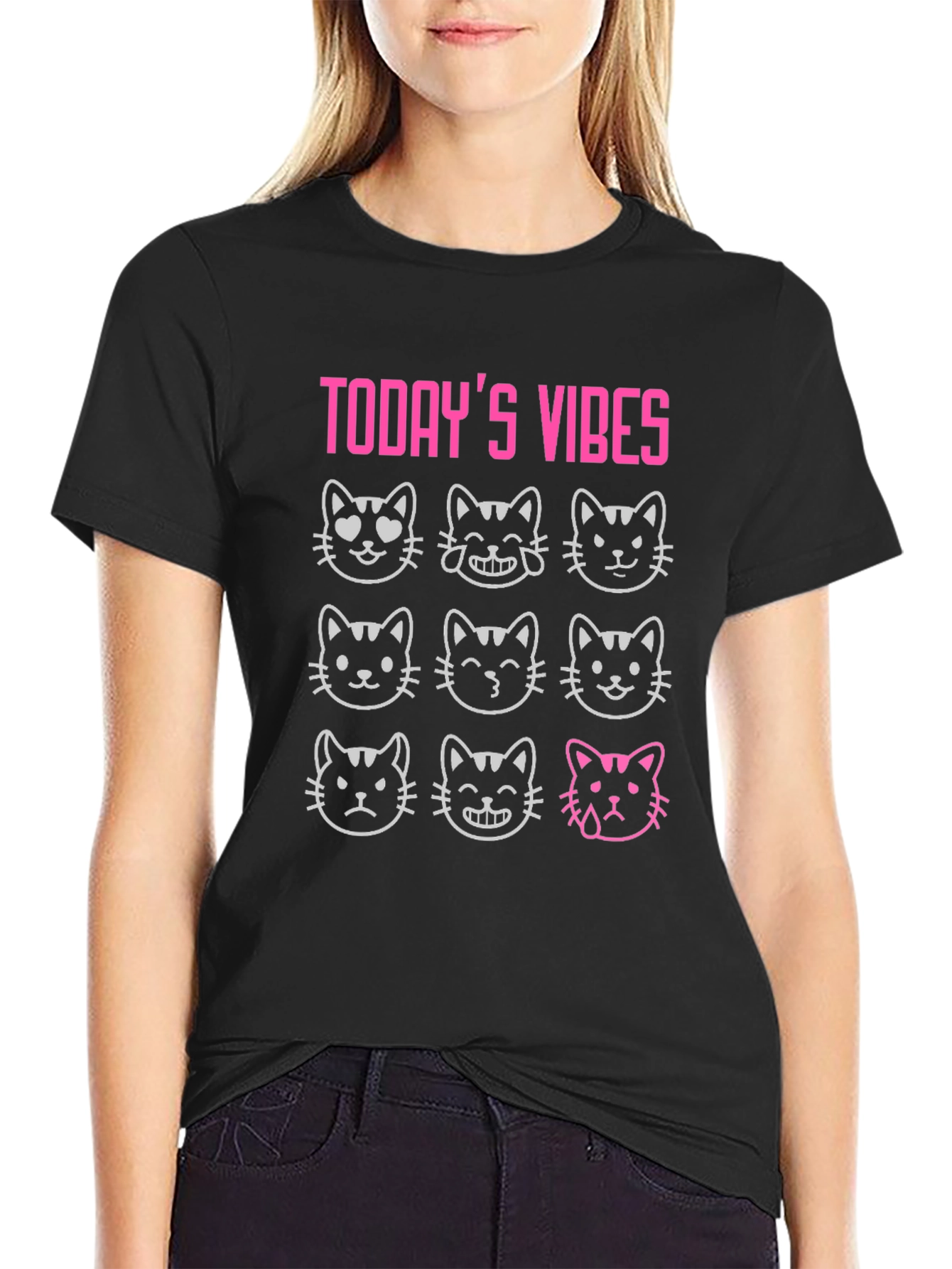 Todays Vibes Cat Emoji T-Shirt