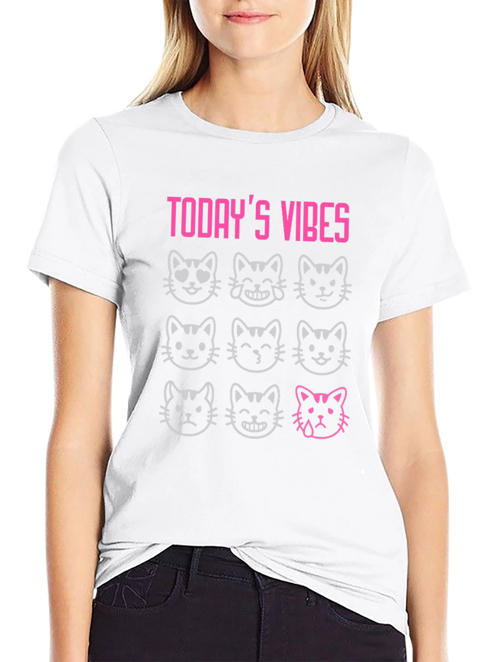 Todays Vibes Cat Emoji T-Shirt