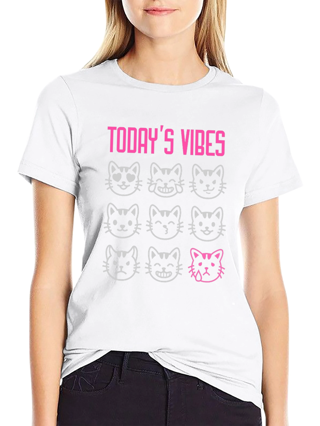 Todays Vibes Cat Emoji T-Shirt