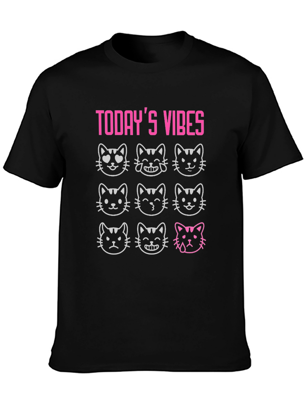 Todays Vibes Cat Emoji T-Shirt