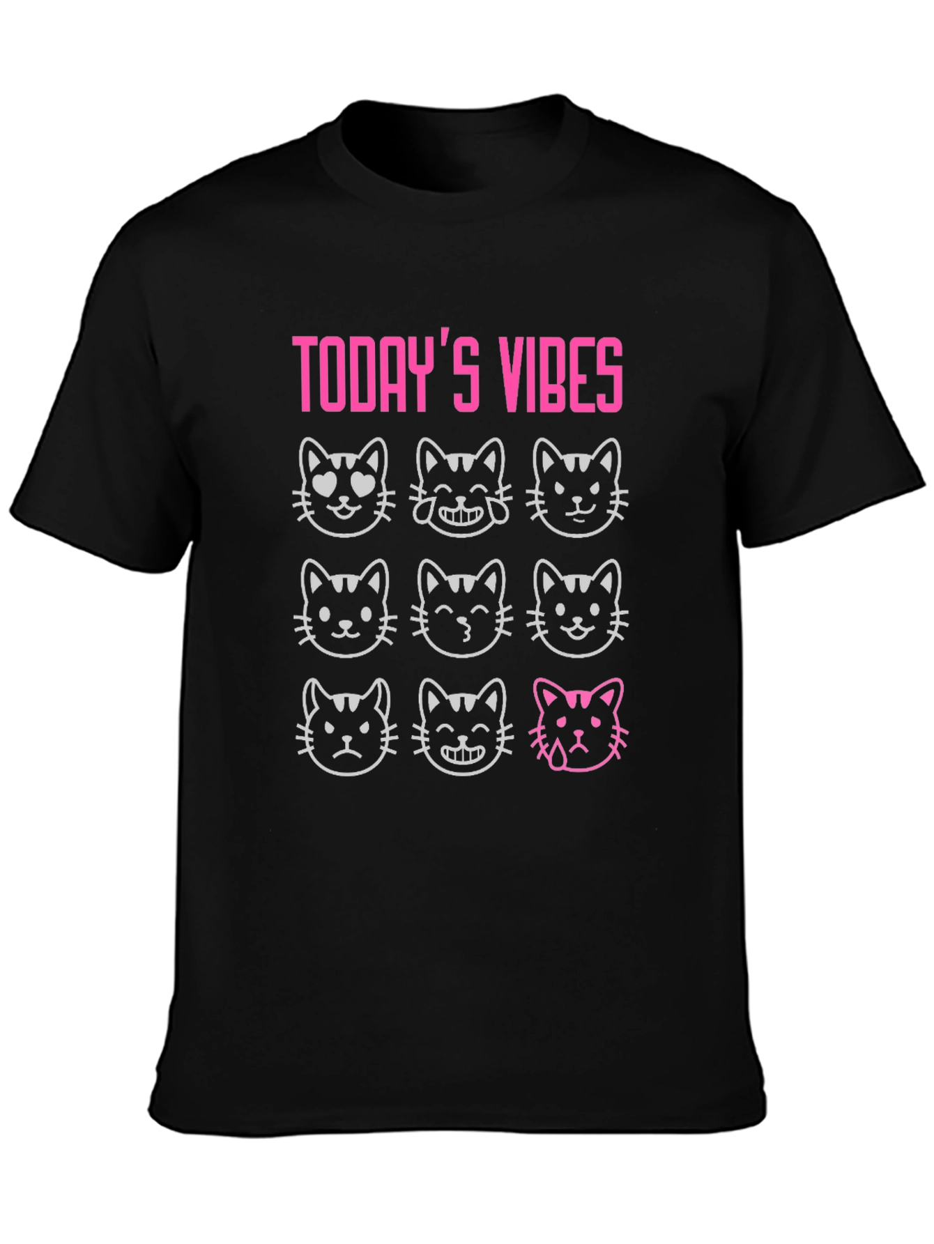 Todays Vibes Cat Emoji T-Shirt