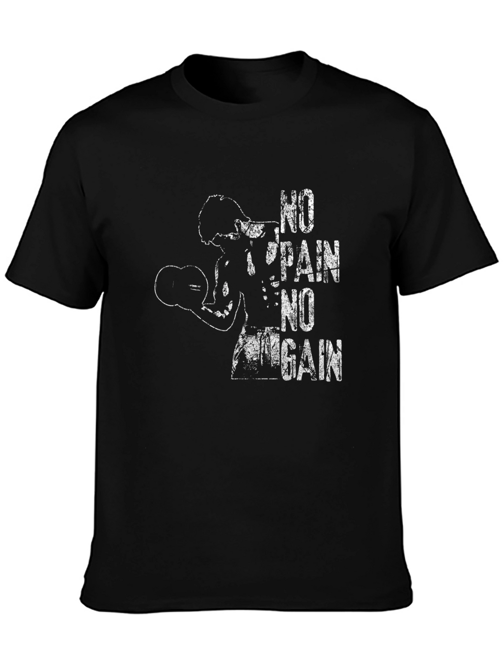 No Pain No Gain Graphic Tee - Black