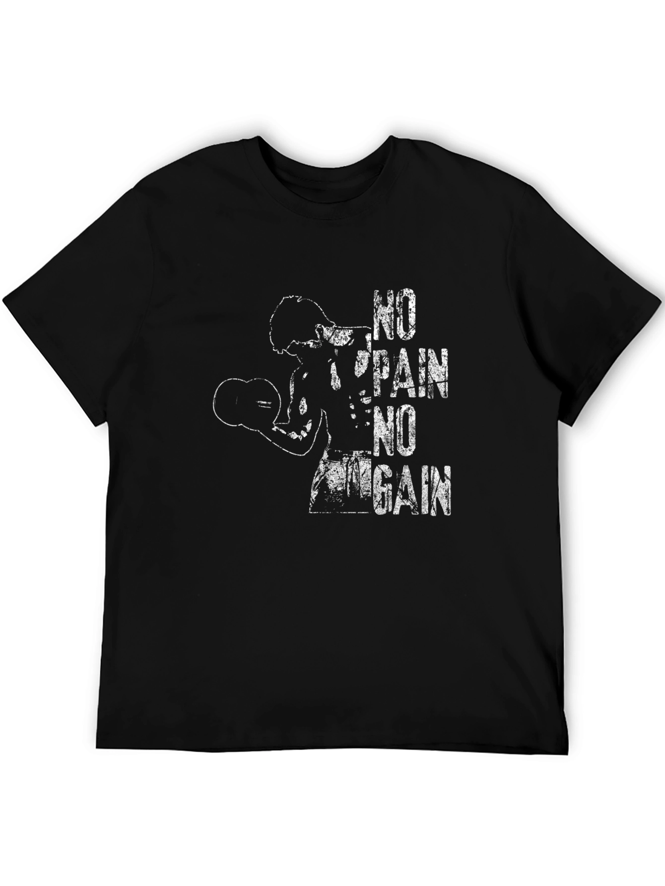 No Pain No Gain Graphic Tee - Black