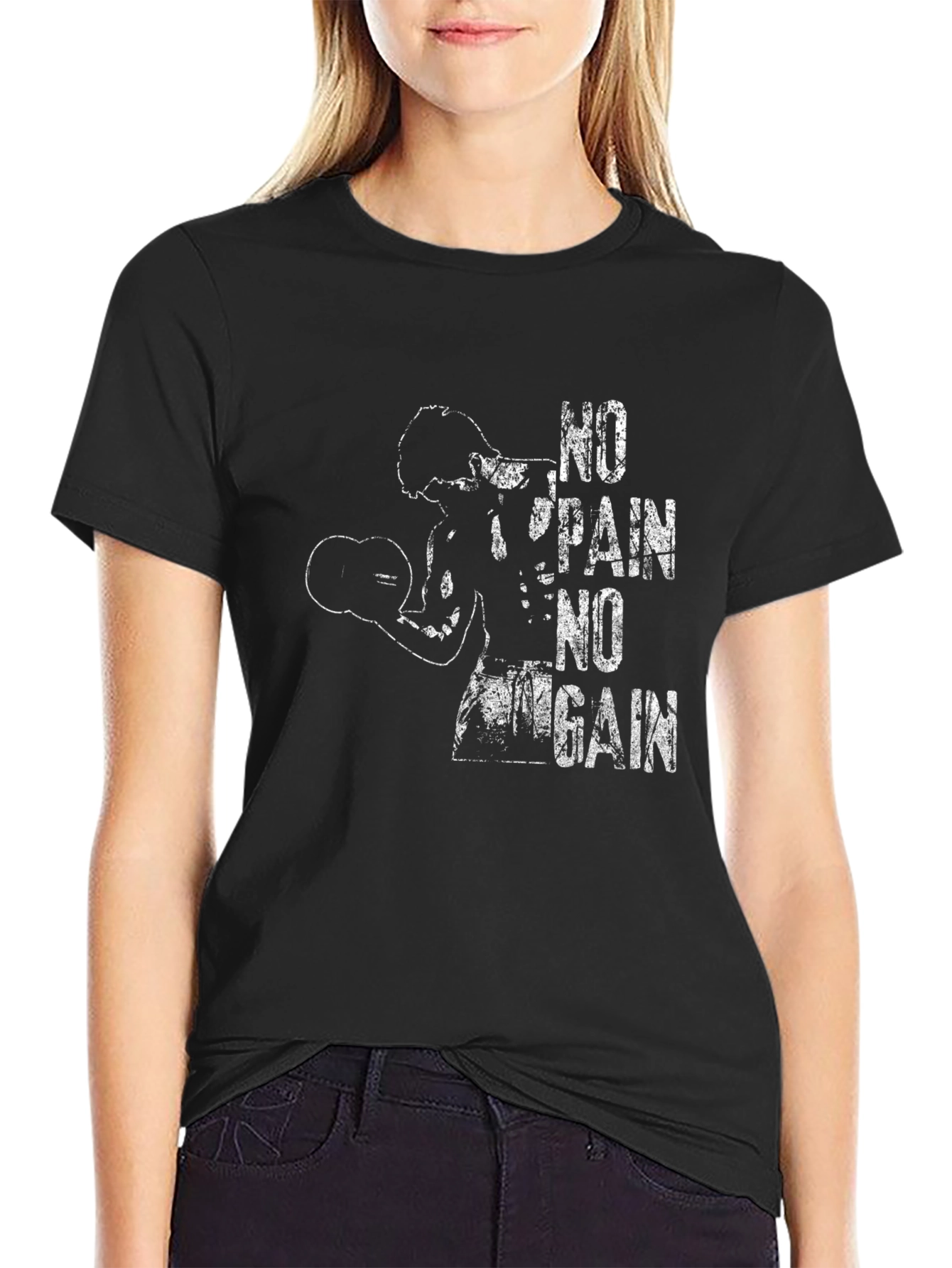 No Pain No Gain Graphic Tee - Black