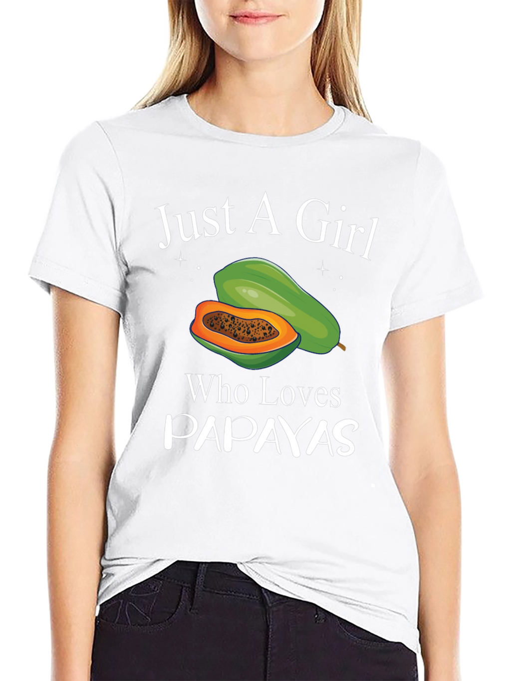 Just A Girl Who Loves Papayas Black T-Shirt