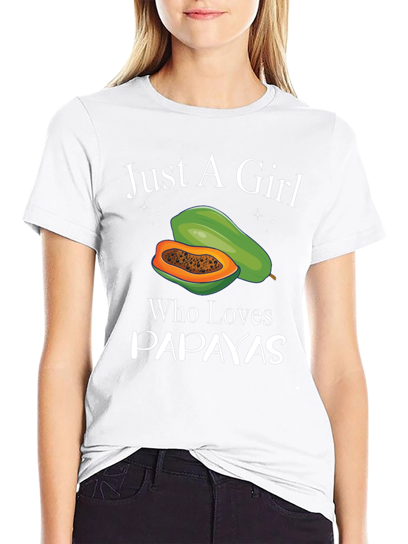 Just A Girl Who Loves Papayas Black T-Shirt
