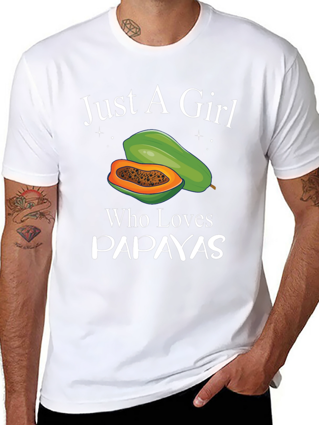 Just A Girl Who Loves Papayas Black T-Shirt