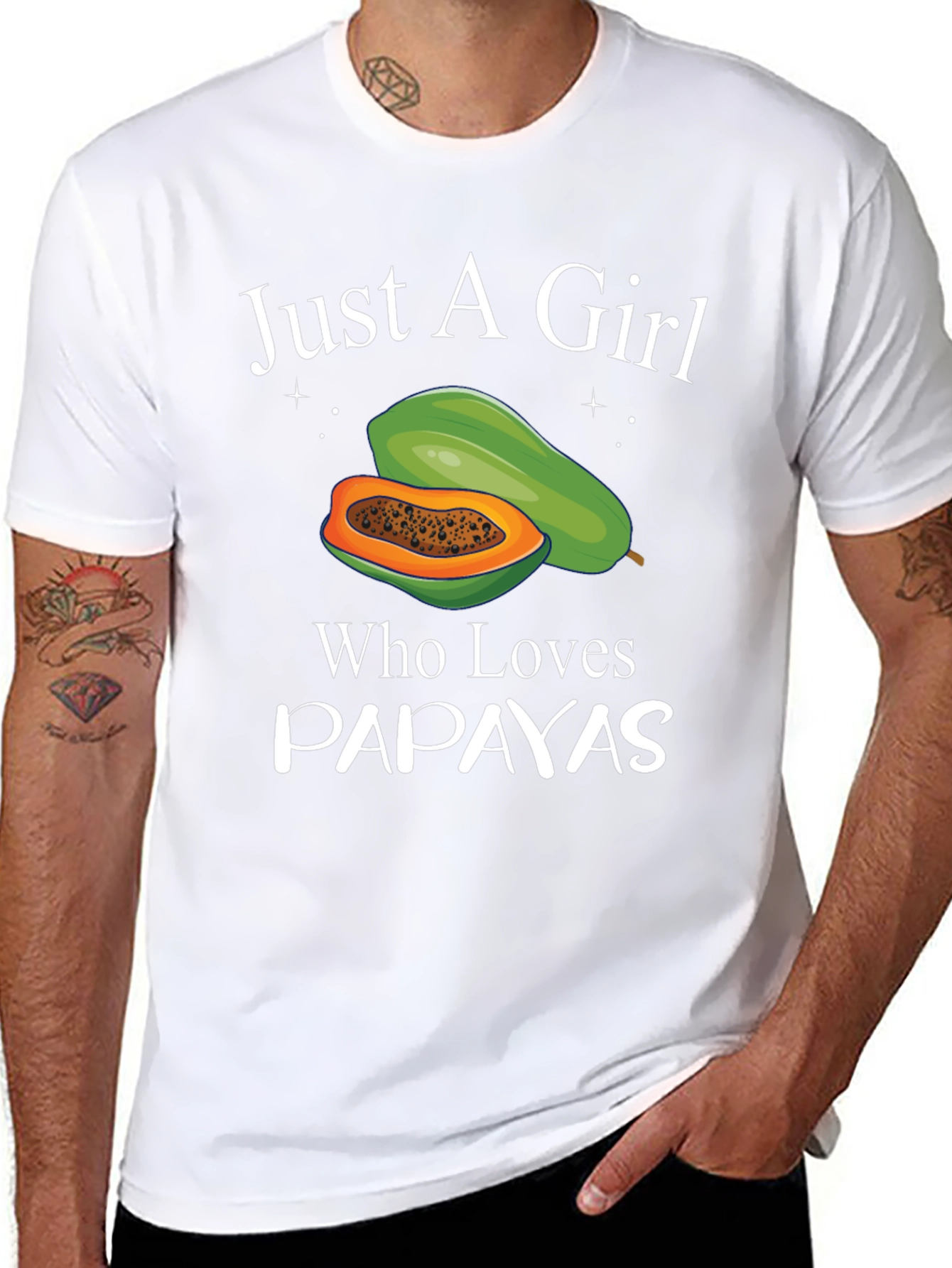 Just A Girl Who Loves Papayas Black T-Shirt