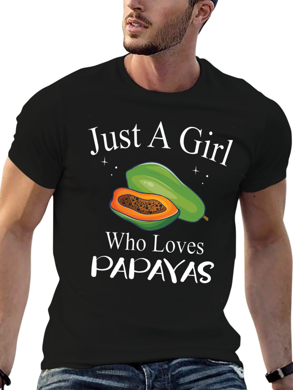 Just A Girl Who Loves Papayas Black T-Shirt