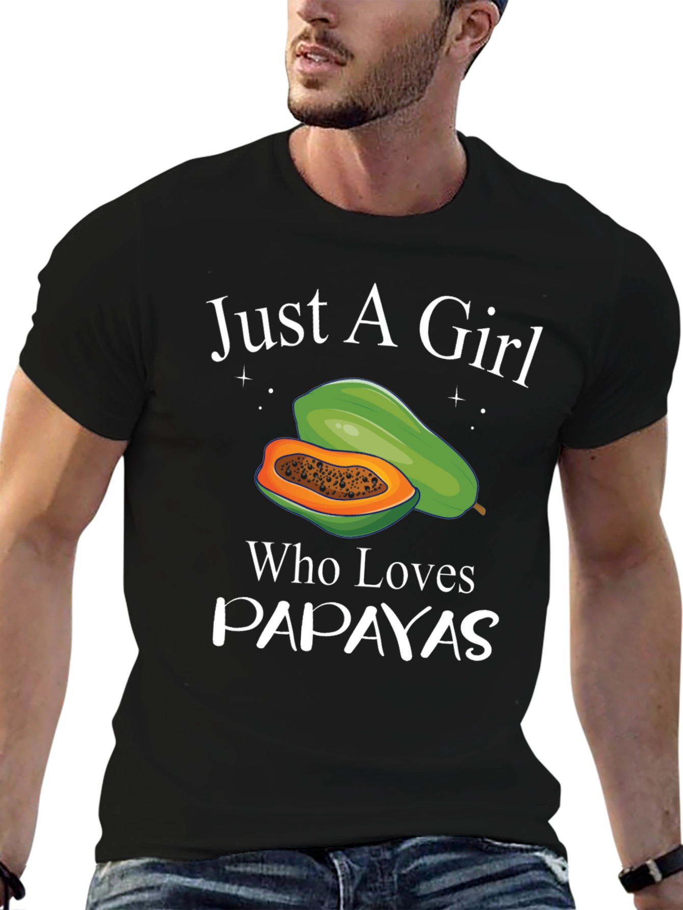 Just A Girl Who Loves Papayas Black T-Shirt
