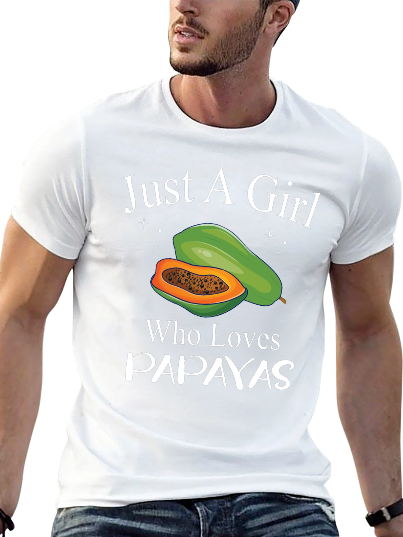 Just A Girl Who Loves Papayas Black T-Shirt