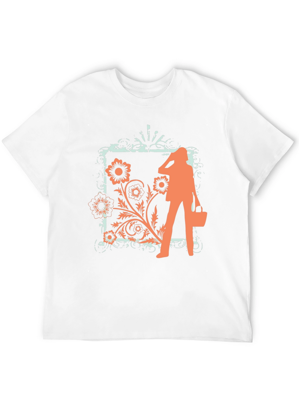 Trendy Black Tee with Fashion Floral Graphic